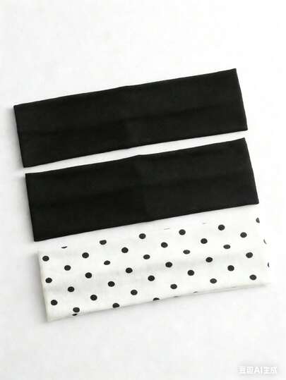 3pcs/Set Women's Fashion Polka Dot Print Soft Non-Slip Headbands, Elastic Yoga Sports Headwear, Versatile For Daily Wear, Suitable For Multiple Occasions Summer Hair Accessories Beach Hair Band Vacay Sweatband