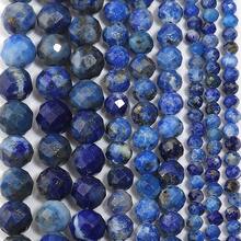 天然青金石刻面珠子，2/3/4毫米圆形隔珠散珠，时尚首饰制作材料，DIY独特项链、手链、耳环配件 - 青金石 - 查看 3