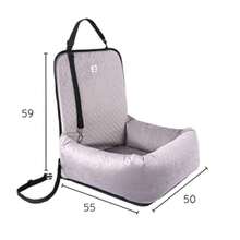 pet2go® Asiento de Coche para Perro o Mascota Paseo Auto Viaje Carro con Correa Funda removible y 100% Lavable Gris Oscuro - Gris - Ver 2
