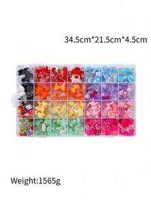 Bộ hạt nhựa acrylic 30g/50g, hình trái tim, nơ, hạt đệm, thích hợp để làm vòng tay, dây đeo điện thoại tự làm, bông tai và các phụ kiện trang sức khác. - Hạt Acrylic - Xem 31