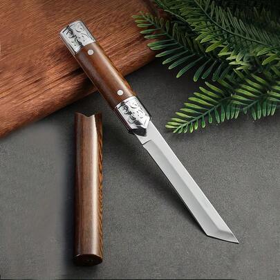 Cuchillo profesional de acero inoxidable tallado de primera calidad para exteriores, cortador de carne, pelador de frutas, minicuchillo multiusos, cuchillo portátil TP4A