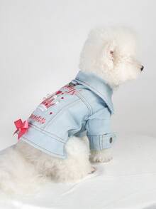PETCIRCLE 1pc Pet Clothes, New Spring/ Dress Princess Jacket - Blue - View 2