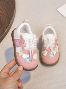 Infant Shoes Classic Retro Girls 3D Flower Soft Bottom Casual Toddler Shoes - Pink - View 6