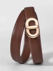 Minimalist Solid Color Casual Retro PU Belt, Women's Style, Suitable For Pairing With Jeans And Skirts, 2.8 Cm Wide, Ideal For Autumn, Late Autumn, And Halloween - 110厘米/43.31英寸 - 查看 4