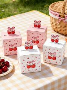 24 piezas Cajas de regalo con lazo de cereza, cajas de embalaje de regalo pequeñas para baby shower, cajas de obsequio con lazo de cereza, cajas para dulces, cajas para postres, suministros de envoltura de regalos de cumpleaños, decoraciones para baby shower de niño y niña, decoración para revelación de género, cajas de regalo para decoración de mesa de fiesta de boda, decoraciones de fiesta de cumpleaños con lazo de cereza, suministros para fiesta de baby shower, decoraciones para fiesta de cumpleaños de niña, regalos de baby shower, recuerdos de fiesta - Arco de cereza - Ver 3