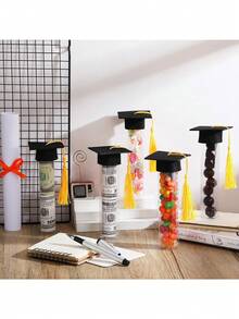 Bộ kẹo tốt nghiệp đựng trong ống (60/40/20/10 chiếc/1 chiếc), bao gồm mũ tốt nghiệp mini và hộp trong suốt; Quà tặng tiệc tốt nghiệp, quà lưu niệm sự kiện tựu trường, hộp đựng kẹo theo chủ đề, quà tặng lễ tốt nghiệp, đồ trang trí tốt nghiệp - Xem 8