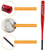 Crystals 32 Inch Heavy Duty Metal Baseball Bat Aluminum Alloy Non-Slip Grip Training Bat - Red - View 4