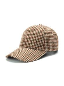 1 Stück Damen-Baseballkappe mit kariertem Muster und vertikalen Streifen, harter Krempe, lässig, ganzjährig, modisch, minimalistisch, vielseitig, für den Alltag - C - Übersicht 16