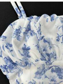 Women Short Dresses - Light Wash - View 5