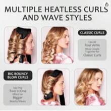 Soft Foldable 4-In-1 Curling Iron, Large Wave & Small Wave Hair Styling Tool - Multicolor - View 4