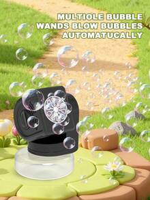 Children's Fun Desktop Bubble Machine, Automatic Electric Bubble Maker With LED Lights, Multi-Hole Bubble Blower Toy, Suitable For Parties, Picnics And Outdoor Games (Batteries And Bubble Solution Not Included) - Multicolor - View 10