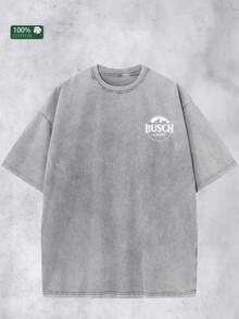 Busch Light All Flavors Cans Graphic T Shirts 100 Percent Cotton  Shirt Washed 230g Unisex - 灰色 - 查看 3