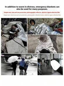 Multifunctional Travel Emergency Thermal Blanket, Outdoor Survival Insulation Blanket, Aluminum Foil Cold-Proof Blanket - Thermal Blanket - View 13