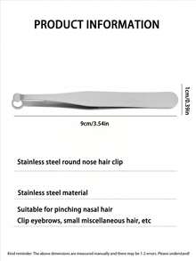1pc Nose Hair Trimmer Tweezers, Rounded Multi-Functional Waterproof Circular Nose Hair Trimmer, Stainless Steel Manual Nose Hair Clipper For Men - Multicolor - View 11