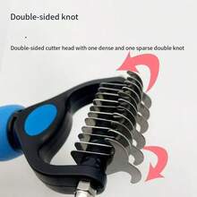 2-In-1 Pet Grooming Brush & Deshedding Tool - Stainless Steel Undercoat Rake For Removing Mats And Loose Hair - Essential Pet Care Tool To Keep Coat Healthy, Ergonomic Handle, Reusable To Prevent Overheating And Skin Irritation In Summer - Multicolor - View 6