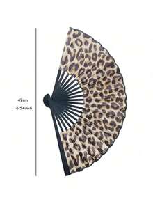 Quạt xếp Joivida Elegant họa tiết da báo, khung đen - Phong cách công chúa thời trang, nhẹ và dễ mang theo, quạt cầm tay dành cho nữ | Quạt chủ đề công chúa | Quạt nhẹ - Nhiều màu - Xem 4