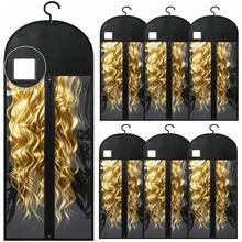 6-Pack Extra Long Wig Storage Bags With Hanger For Travel & Closet - 05 Pink 12PCS - View 9