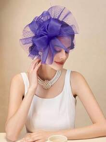 1 pieza Sombrero mini elegante, estilo Kentucky Derby, adecuado para fiestas de té de damas, bodas, Halloween, eventos de la iglesia, sombrero de copa, fiesta rave, accesorios de Halloween, futura novia, sombrero de copa mini, sombrero mini, regalo, verano, playa - Multicolor - Ver 5