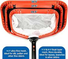 14'' Pool Net, Pool Skimmer Net With Ultra Fine Mesh Netting Bag, Aluminum Frame, Super Extra Fine Nylon Net, Spa Pool Cleaning Net, Skimmer For Sand, Silt, Leaves, Remove The Finest Debris (No Pole) - ColorA - View 2