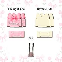 1/3pcs Cute Pink Cherry Heart Bow Print Wooden Napkin Tissue Box, Napkin Holder, Paper Towel Clip, Independent Desktop Centerpiece Decor, Suitable For Kitchen, Dining Table, Bedroom, Nightstand, Dorm, Wedding, Modern Home Decor - Multicolor - View 9
