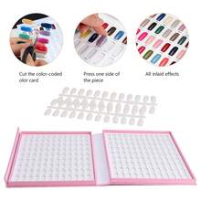 Papan Display Kartu Warna Kutek 120 Warna, Buku Kutek Gel dengan 120 Buah Kuku Palsu, Papan Sampel Warna Kutek Salon Kuku Profesional - View 7