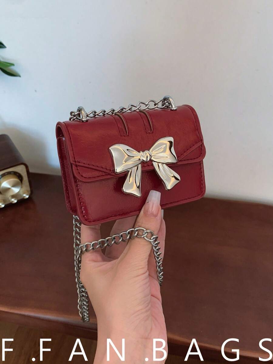 Túi đeo vai mini tối giản bằng da cá sấu, ví nữ, ví đựng tiền xu, ví nhỏ, ví vàng. - Đỏ - Xem 1