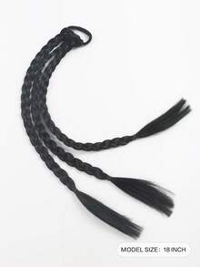 2顶18英寸手工编织扭辫假发，高温丝合成假发，适合女孩日常佩戴 - 彩色 - 查看 3