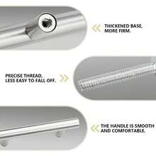 Brushed Nickel Cabnet Pulls Kitchen Cabinet Handles, Made Of Stainless Steel, Ideal For Cabnet, Drawer, Cupboard, 4 Pcs - Multicolor - View 5