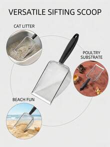 1/2个防滑手柄猫砂铲，猫砂盆清洁器 - 查看 7