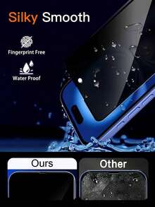 6片装全覆盖隐私钢化玻璃屏幕保护膜，兼容 17 Pro Max/17 Air/16 Pro Max/15 Pro/17/16/15/14/13/12/11/16e/Plus/Mini/X/XR/XS Max/7/8/SE2/SE3，9H+硬度，超高清，防刮花，防指纹，易于安装，防窥视 - 黑色-6PCS - 查看 4