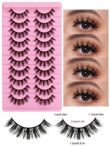 10 Pairs Fox-Inspired False Eyelashes, DIY Lashes, Natural Style Soft & Shedding-Resistant, Suitable For Beginners Daily Makeup - View 2