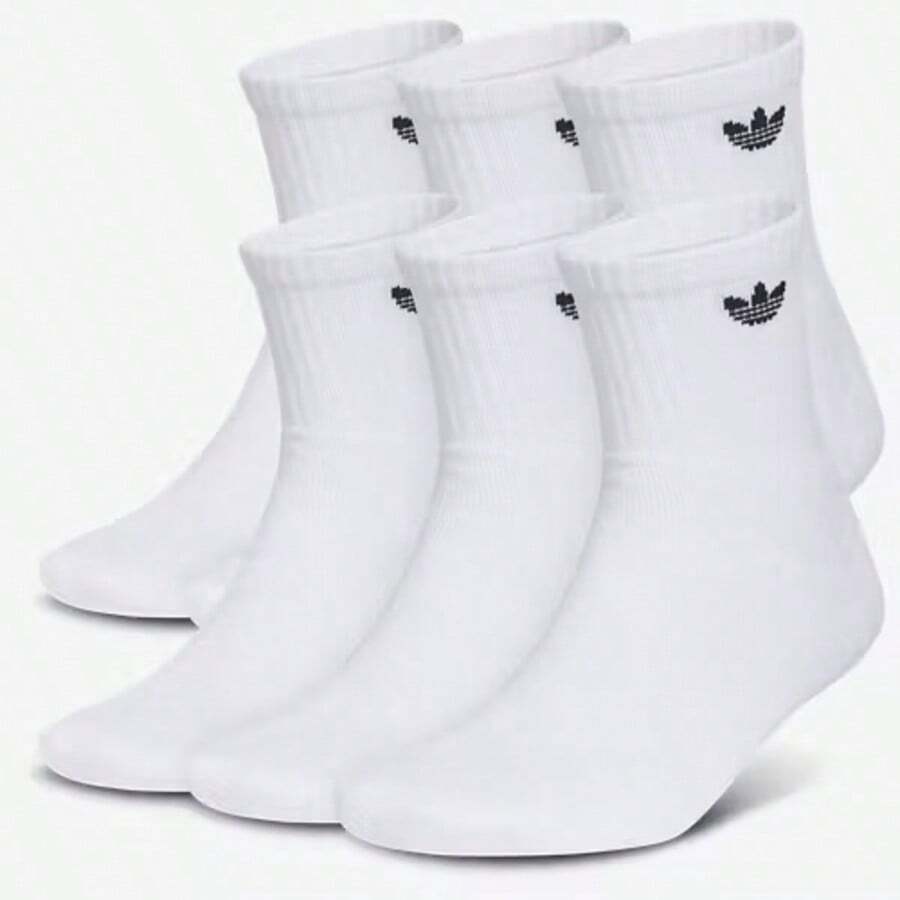 Adidas Originals Trefoil 6 Pack Quarter Socks JL4207 - trắng - Xem 1