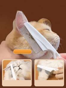 Stainless Steel Fine-Tooth Pet Flea And Lice Comb, Cat Detangling And Loose Hair Brush, Dog Shedding Tool, Pet Grooming Supplies - Multicolor - View 7