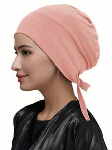 1pc/2pcs/3pcs Women's Elastic Tie-Back Solid Color Basic Hijab Caps, Modal Hijab Caps, Adjustable Jersey Wraps,Suitable Hijabi - Multicolor - View 18