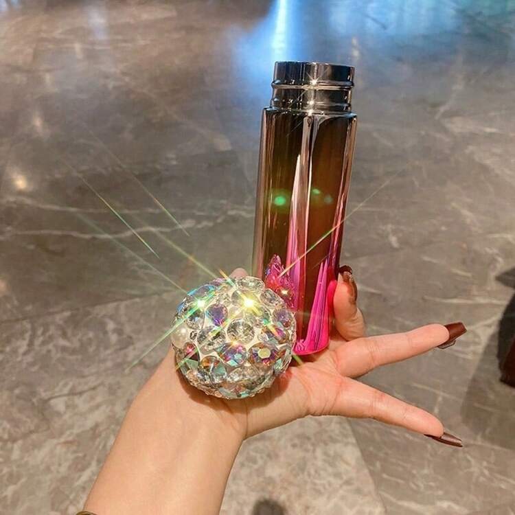 1个高品质迷你渐变水晶水钻保温水瓶，水晶装饰艺术饮具 - 彩色 - 查看 9