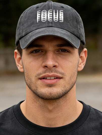 1顶男女通用户外休闲时尚字母印花个性化复古棒球帽，适合日常搭配，也适合女士佩戴，款式包括女士棒球帽、女士卡车帽、沙滩帽、男女通用遮阳帽、户外遮阳帽、情人节主题帽、日常佩戴帽、沙滩棒球帽、休闲运动帽、可调节棒球帽、街头风棒球帽。