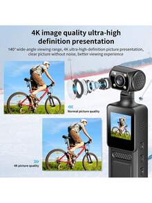 1pc M12 Wearable Night Vision Outdoor Sports Camera, 4K HD Handheld Compact Camera, 180° Rotatable Mini Portable Camcorder, Suitable For Office Meetings, Outdoor Cycling, Personal, Work Use - Multicolor - View 4
