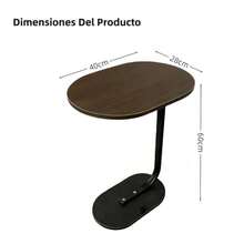 Habitdesign Mesa Auxiliar En Forma De C Marrón Oval Coffee Table Retro Mesita De Sofá Industrial Rústico Estructura De Metal Side Table Ideal para Sala/Dormitorio/Estudiar/Departamento 40x28x60CM - Marrn - Ver 2
