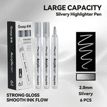 New High-Capacity Highlighter Markers, Classic Gold, Silver, And White Colors, Suitable For Different Styles And Subjects, Durable Tip With Smooth, Uniform Ink Flow, Excellent Color Coverage, Waterproof And Fade-Resistant, Ideal For Illustrations, Anime, Watercolor, Colored Pencil, And Sketches Requiring Enhanced Dimensionality. - Sets - View 21