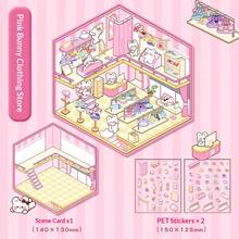 3D Puppy Convenience Store Themed Sticker Set, 3pcs Set Includes 1pc 140x130mm Scene Card + 2pcs 150x125mm PET Stickers, Ins Style Korean Cartoon Scrapbooking Material, Miniature Scene Scrapbook Stickers, DIY Dollhouse Decor Stickers, Cute Puppy Convenience Store Theme, High-Quality Transparent PET Material, Waterproof & Durable, Creative 3D Collage Effect Scrapbook Supplies - Cute Cartoon Landscape Stickers - View 13