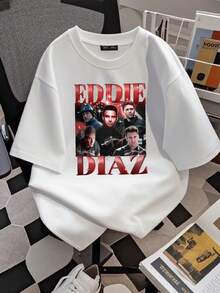 Women T-Shirt Print EDDIE DIAZ Shirt, 9-1-1 Tv Show, Eddie Diaz Fan, 9-1-1 Eddie, Firefighter Shirt - White - View 2