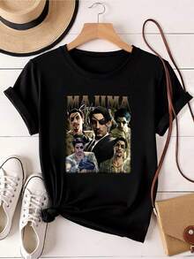 Camiseta para mujer con estampado limitado de Goro Majima, camiseta vintage de los 90 para mujer y hombre, de manga larga o corta - Negro - Ver 1