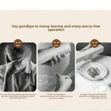 1 Multi-Specification Universal Bamboo And Wood Wall-Mounted Cling Film Cutter Kitchen Supplies Multi-Grid Two-Way Cling Film Dispenser Wholesale - Khaki - View 10