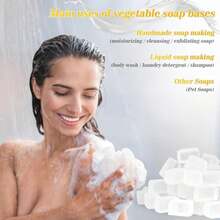 Clear Organic Glycerin Soap-Base - 14.8oz Natural Pre-Cut Handmade Soap Base Glicerina Para Hacer Jabones Melt-And-Pour DIY Moisturizing Vegetable Oils For Customized,Crafting Making Supplies - ColorA - View 3
