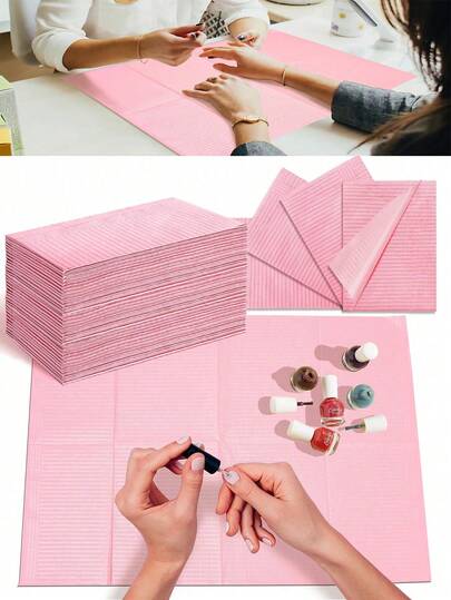 6/10/20/50/100/125/200 Pcs Disposable Nail Mats, Foldable, Suitable For Nail Tables, Waterproof Three-Layer Nail Paper, 13 Inch X 17 Inch, Nail Table Decoration Set, Nail Accessories