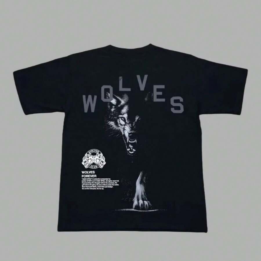 Darc Wolves Sport Oversized T-Shirts Fitness Bodybuilding Gym Short Sleeve Lightning Skull Tee Workout Darcs Wolf Shirts - 黑色 - 查看 1