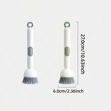 6档可调长柄旋转锅刷，调节不伤厨具，带液体分配器，可作碗刷、锅杯刷使用。 - 白色 - 查看 11