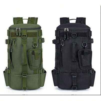 Ba lô câu cá đa năng, có giá đỡ cần câu, có thể chứa dụng cụ câu cá, phù hợp với hệ thống MOLLE, thích hợp cho cắm trại, leo núi và các hoạt động ngoài trời khác.