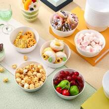 Foaincore - 24 cuencos de plástico para niños 10 onzas apto para microondas lavaplatos cuencos para niños botanas coloridos para ensalada postres para niños suministros de sopa blanco - Blanco - Ver 3