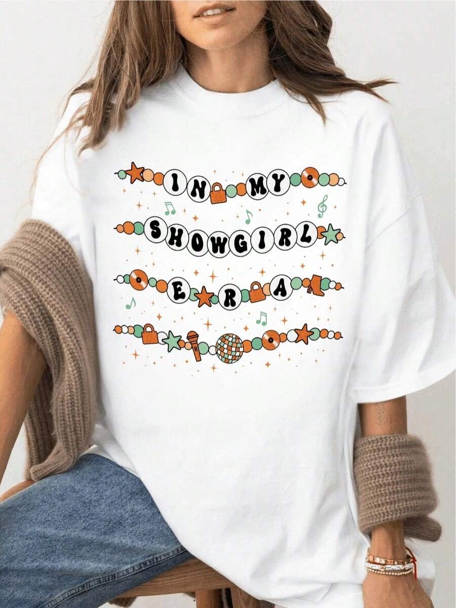 Friendship Bracelet, Showgirl Shirt, My Showgirl Era Shirt, Showgirl Shirt, A Gift For Fans From The 2025 New Album, Country Music T-Shirt, 10591808 - White - View 1